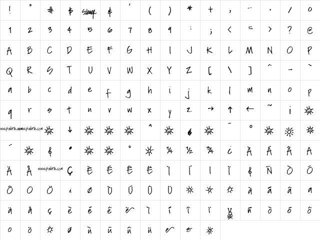 Soli Regular  glyph index