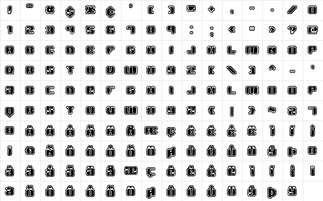 Jawbreaker OL2 BRK Regular  glyph index