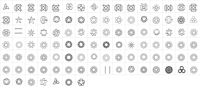 XAirebeskToo Regular  glyph index