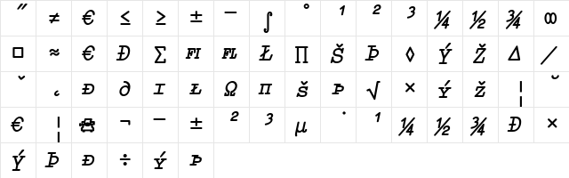 Elementa SC-Expert ItalicBold  glyph index