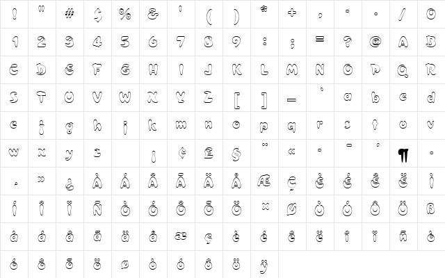 CroissantDOu1 Regular  glyph index