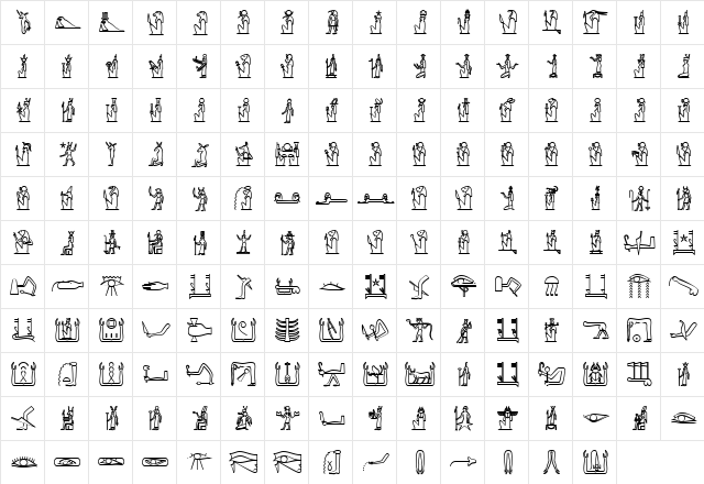 GlyphExtLibU Bold  glyph index