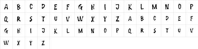 GHOST WALKER FREE Regular  glyph index