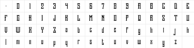 Stonebangs Typeface Regular  glyph index