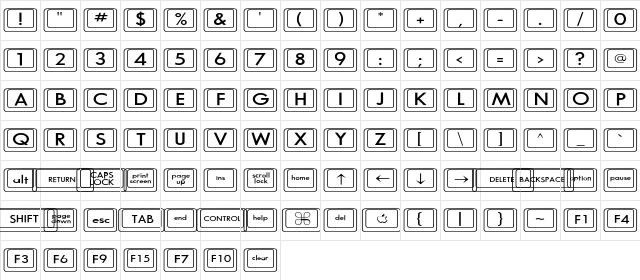 Compkey2 Wide Regular  glyph index