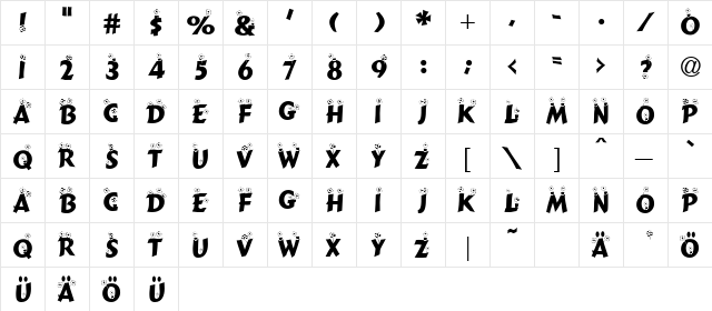 Bl*mchen DB Normal  glyph index