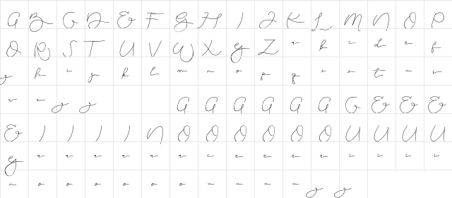 Damiola Demo Regular  glyph index