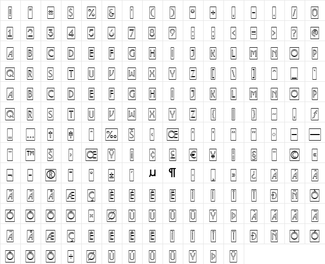 a_LancetCmOtl Regular  glyph index
