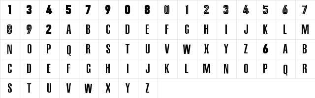 NBA Grizzlies Regular  glyph index