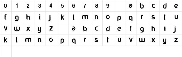 nora viyel Regular  glyph index