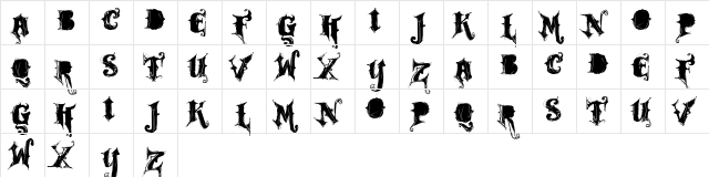 VTKS ROCK GARAGE BAND Regular  glyph index