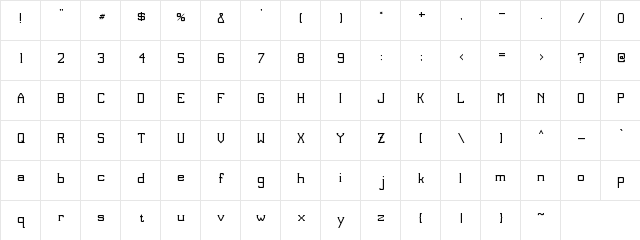 Pie-rat Regular  glyph index