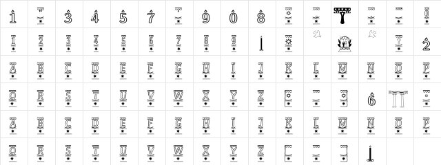 Cake and Candles Regular  glyph index