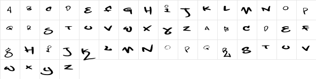 NewSymbolFont5 Regular  glyph index
