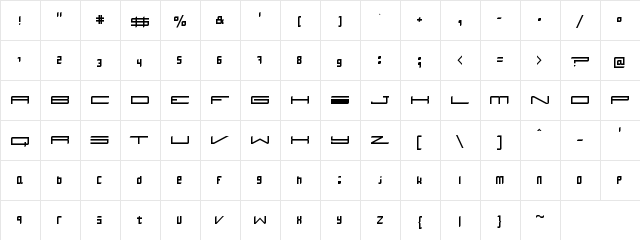 tuning Regular  glyph index