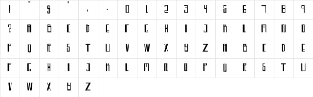 Tekno Trance Regular  glyph index