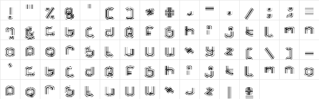 esthervandenbos Regular  glyph index
