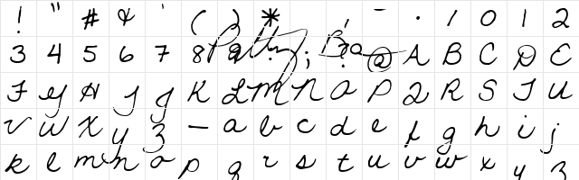 Leaf Queen Script scripty 2  glyph index