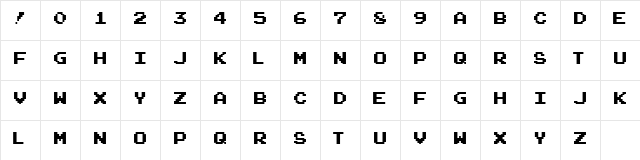 ArcadeClassic Regular  glyph index