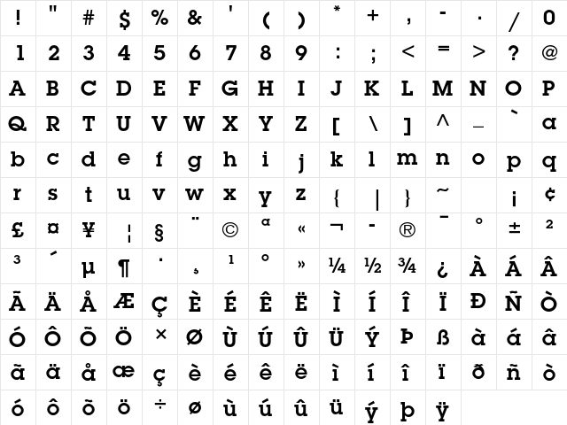 ITC Lubalin Graph Std Demi  glyph index