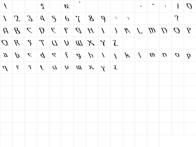 Goodman 6 Regular  glyph index