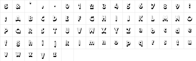 BeurketShadowSSK Regular  glyph index