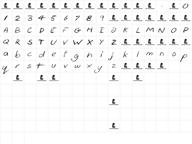 The Pits Regular  glyph index