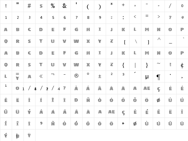 vtks squares Regular  glyph index