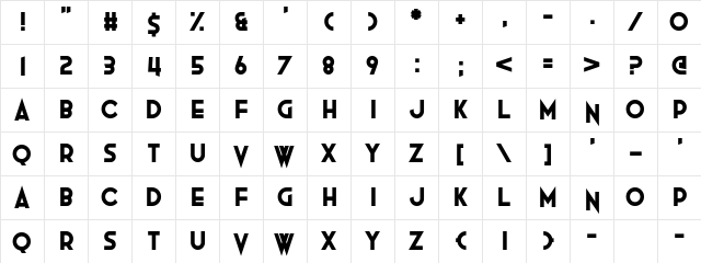 Emerald Grey Regular  glyph index