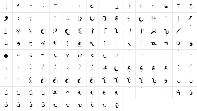 LTFreshEwka Dry Medium  glyph index