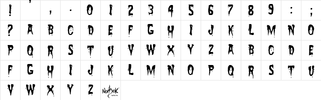 Zreaks NFI Regular  glyph index