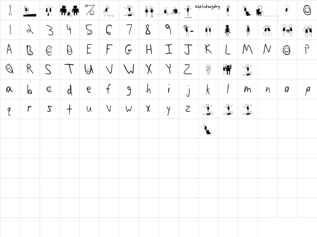Sam Brown is My Hero Regular  glyph index