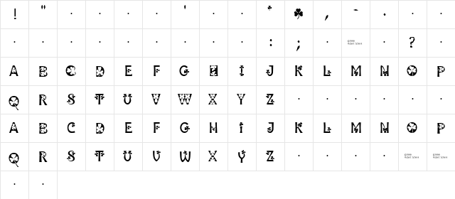 PattyDay Regular  glyph index