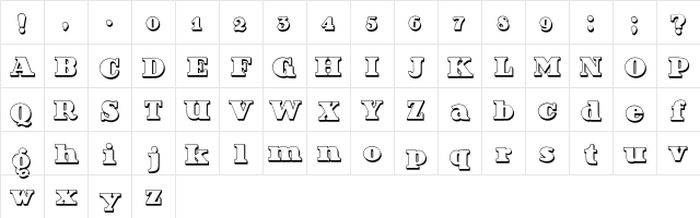 Decorattio 3D Regular  glyph index