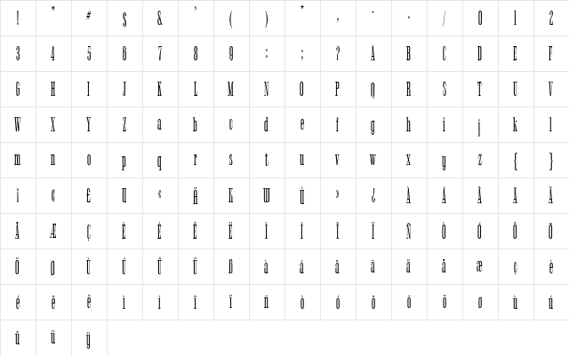 Goldwater Regular  glyph index