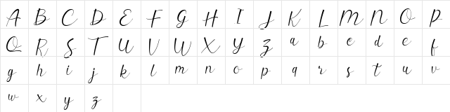 Valerissa Personal Use Regular  glyph index