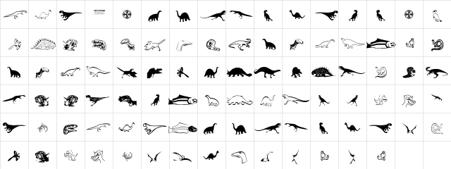 DinosoType Regular  glyph index