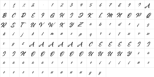 Striped King Clean Regular  glyph index