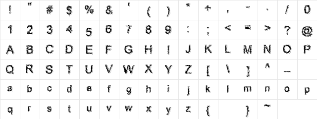 Dracula Regular  glyph index