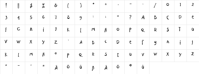 Coltrane Medium  glyph index
