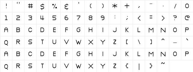 Nottke Regular  glyph index