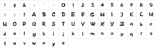PoloSemiScript-Normal Regular  glyph index