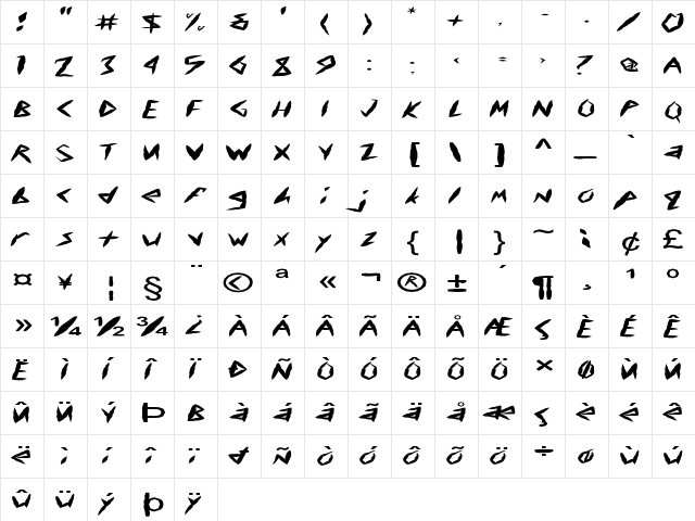 FZ UNIQUE 17 MANGLED EX Normal  glyph index