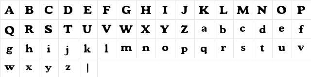 Mondeur Regular  glyph index