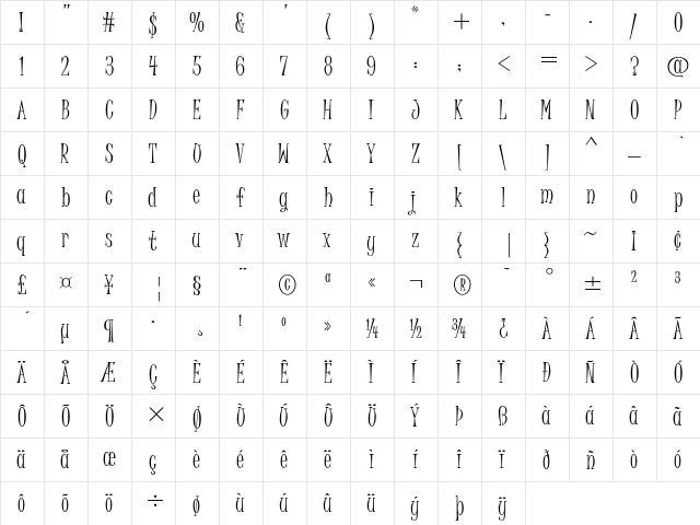 Juice ITC Alt ernate  glyph index