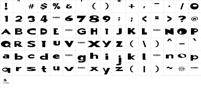 Dabble(eval) Regular  glyph index