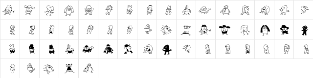 Kinderkram Regular  glyph index