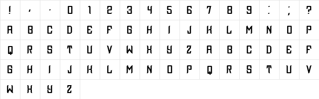 Assyrian Regular  glyph index