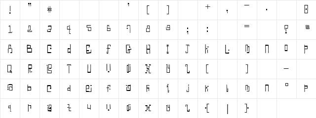 dancingdeeds Regular  glyph index