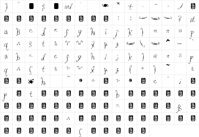 Saltwater Regular  glyph index